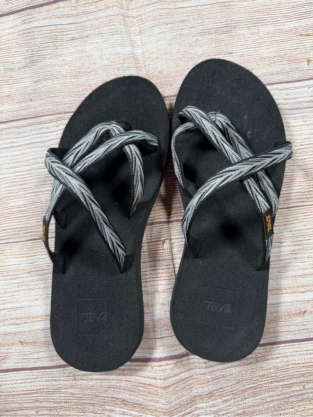 Teva Black Flip Flop Sandals with Gray Straps - Gorpcore, Outdoors